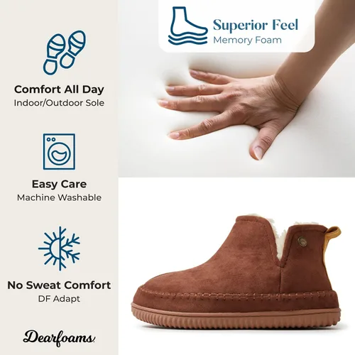 Vista 4 de Dearfoams Alpine Brixen - Botas cómodas de espuma viscoelástica para interiores y exteriores para hombre