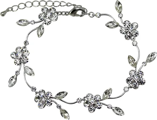 Vista 20 de Faship - Juego de collar y aretes con cristales de imitación florales AB