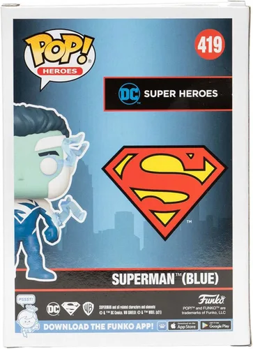 Vista 5 de Funko Superman Blue Pop! Figura de vinilo - Convención 2021 exclusiva