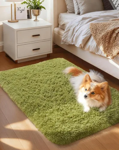 Vista 18 de Ophanie - Alfombras para sala de estar, antideslizante y suave, de felpa grandes y peludas para dormitorio, peludas para niños y niñas, decoración