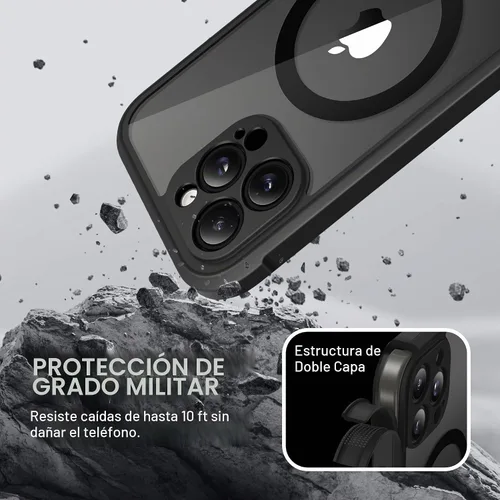 Vista 7 de BERFY Funda para iPhone 12 Pro Max, compatible con MagSafe, protector de pantalla de privacidad integrado y protección de cámara, antiespía