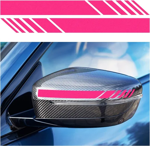 Vista 12 de Dickno 2 piezas de adhesivos para espejo retrovisor de coche, 14 cm × 1,4 cm Adhesivos impermeables para espejo lateral de auto, tiras