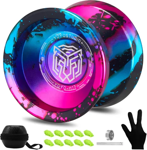 Vista 12 de YOYOSTUDIO Yoyo Profesional para Niños/Adultos, Paquete de 2 Yoyos, Yoyo Sensible V22 & P1, Yoyo de Doble Propósito para Principiante/Avanzado, 10