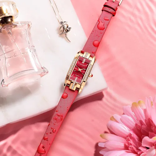 Vista 3 de ROCOSJEWE Watches for Women Japanese Quartz Analog Ladies Wrist Watch Leather Strap Elegant Waterproof Dress Watch Diamond RJ209S