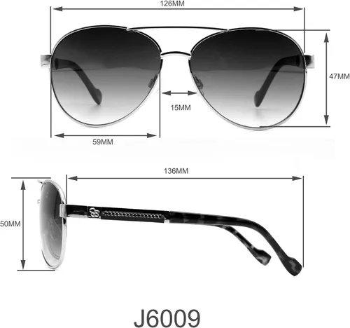 Vista 5 de Jessica Simpson Gafas de sol de aviador de metal con logotipo de protección UV refinado de 2.244in