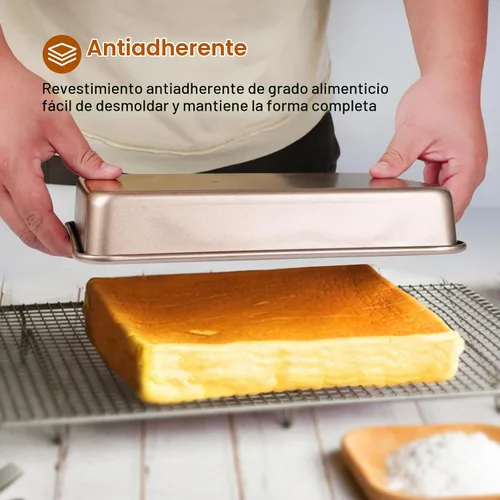 Vista 6 de Juego de moldes para hornear profundos, 3 piezas rectangulares