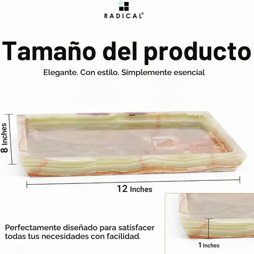 Vista 6 de Bandeja rectangular de mármol Radicaln para encimera de baño, bandeja