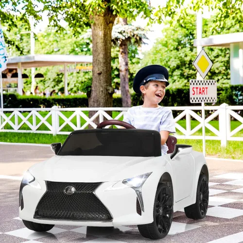 Vista 3 de Costzon Lexus LC500 - Vehículo eléctrico con licencia para montar en coche, con batería de 12 V, control remoto, 3 velocidades, luces LED, bocina