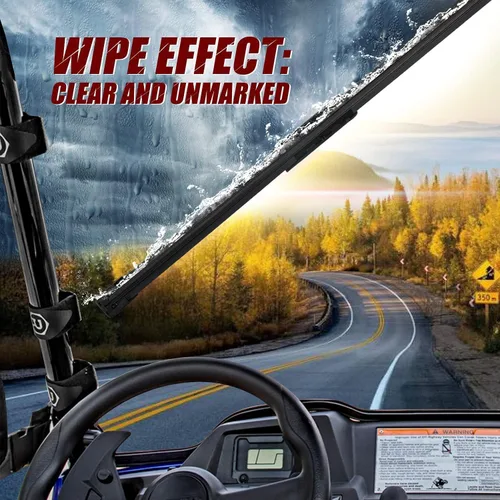 Vista 2 de Limpiaparabrisas universal para UTV y carrito de golf con brazo de limpiaparabrisas manual Diseño de metal sinterizado resistente para todo tipo