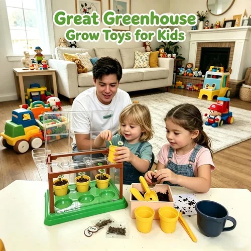 Vista 4 de EXBEPE Kit de jardinería para niños, kit de terrario de cultivo de invernadero, juego de cultivo de plantas, descubrimiento, regalo educativo