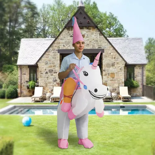 Vista 5 de HZGDEJTG Ropa inflable del montar a caballo blanco, ropa inflable para los adultos