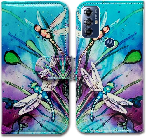 Vista 9 de Bcov Funda para Moto G Play 2023, diseño de pájaro negro y verde con tapa para teléfono con ranura para tarjetas, soporte para Motorola Moto G Play