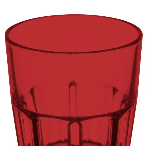 Vista 7 de G.E.T. 9909-1-R-EC - Vaso de plástico facetado inastillable, resistente, 9 onzas, color rojo (juego de 4)