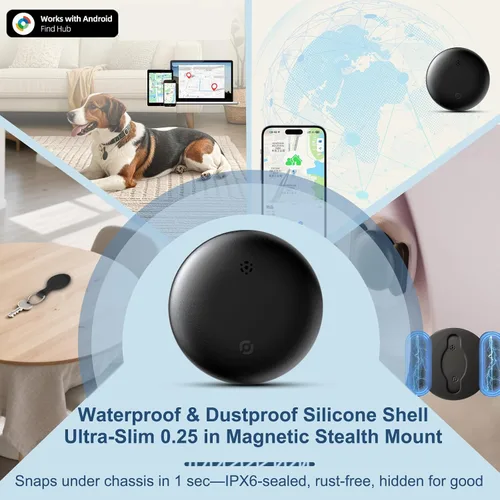 Vista 4 de Tracker Device for Vehicles – （Only Android） Strong Magnetic, No Monthly Fee, Waterproof, 365-Day Battery, Mini & Hidden Vehicle Tracker（1 Set）