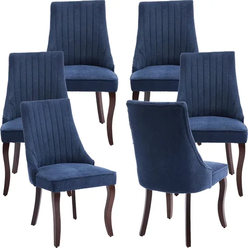Vista 17 de Juego de 2 sillas de comedor modernas de mediados de siglo, tapizadas de tela beige, sillas de cocina y comedor, sillas de cocina con patas