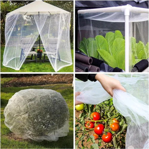 Vista 7 de Barrera de malla de jardín de 10 x 25 pies, red de plantas de árboles frutales para vegetales, arbustos de arándanos, cubierta de fila, protección