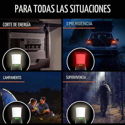 Vista 4 de Internova Linterna LED de camping de 2000 lúmenes, linterna de batería de mayor duración, alimentada y operada con control de luz infinito de 360