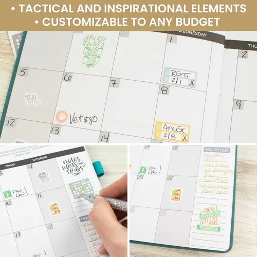 Vista 5 de bloom daily planners Calcomanías de planificador de presupuesto para finanzas personales, presupuestos, dinero, facturas, deudas y gastos