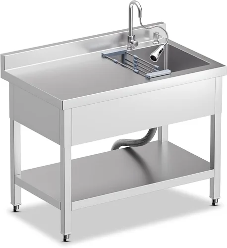 Vista 17 de 39in Large Capacity Stainless Steel Utility Sink with 2-Water Outlet Modes