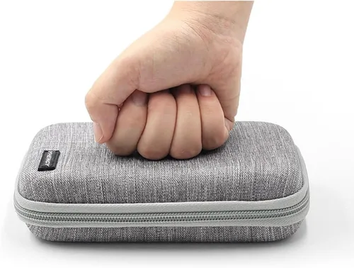 Vista 5 de Bolsa de suministro para diabéticos de carcasa rígida para diabetes, estuche organizador para monitor de glucosa en sangre, kit de prueba con A-Negro