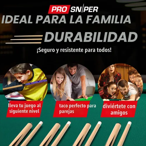 Vista 7 de Prosniper Premium Pool Sticks Set of 4 58-Inch, 19-Oz Canadian Ashwood Pool Cue with Low-Deflection Shaft & 4 Extra Chalks Pro-Grade Billiard