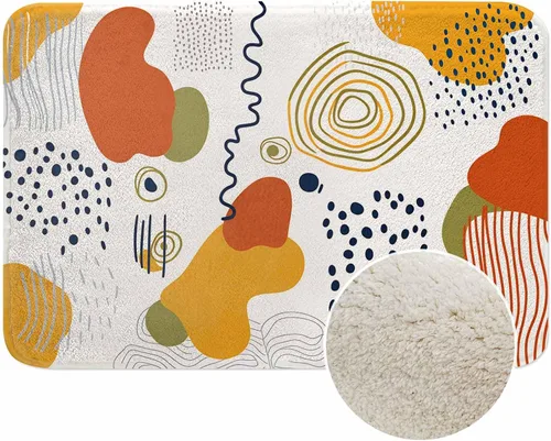 Vista 13 de Tapete de baño con flores abstractas para baño, diseño de peonía colorida, crisantemo, loto, magnífica, especial, tapete de baño, tapete de puerta