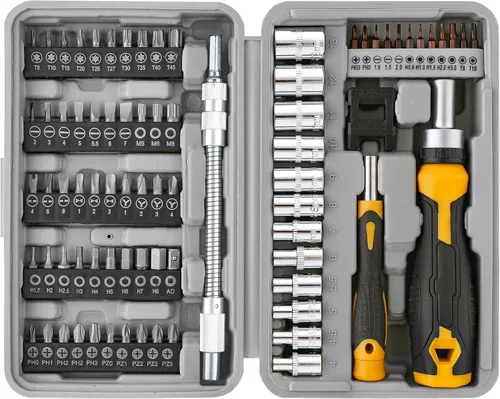 Vista 10 de Hi-Spec Juego de 22 llaves métricas de 1/4" y 3/8" con llave de trinquete, barras de extensión en estuche de herramientas compacto.