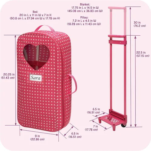 Vista 4 de Caja de transporte de muñecas con cama mecedora y ropa de cama, de Badger Basket, Star