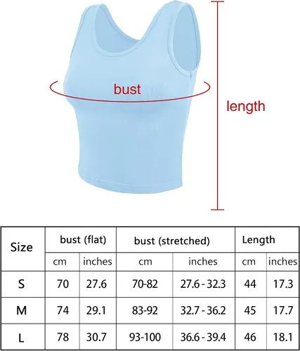Vista 3 de 4 Pieces Women Basic Crop Tank Top Short Sleeveless Sports Crop Top