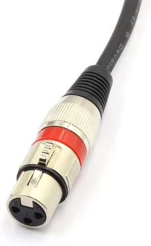 Vista 4 de Cable divisor XLR hembra a macho dual de 3 pines y cable de parche en Y para micrófono, adaptador de audio equilibrado (50CM)