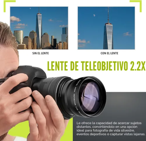 Vista 3 de Kit de lentes Ultra Deluxe para EOS M6 II, EOS M50 II, EOS M200 con lente de 0.591-1.772 in, EOS R10, EOS R50, EOS R100 con 0.709-1.772 in, Fuji