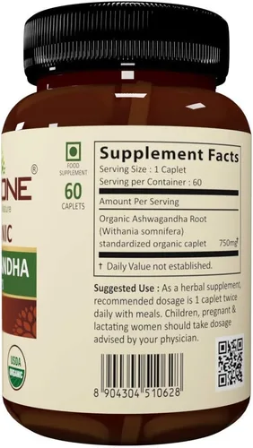 Vista 4 de Comprimido de Ashwagandha orgánico - 750mg cada 60 cápsulas (suministro de 1 mes)