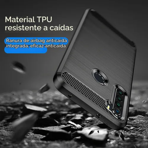 Vista 6 de Funda protectora para Xiaomi Redmi Note 8 de fibra de carbono, TPU suave, antideslizante, duradera, ligera, protectora para Redmi Note 8, negro