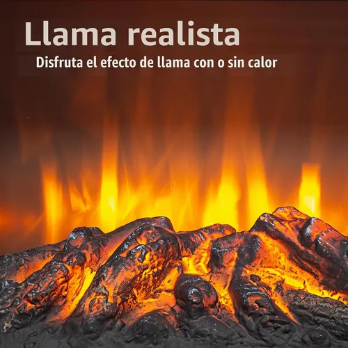 Vista 3 de Calentador eléctrico independiente de chimenea de 17 pulgadas con efecto de llama 3D (negro, 17 pulgadas)