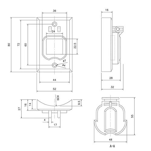 Vista 3 de Toma de corriente a tierra para poste de lámpara de exterior, briidea 125V 15A toma eléctrica para poste de luz, reemplazo, negro