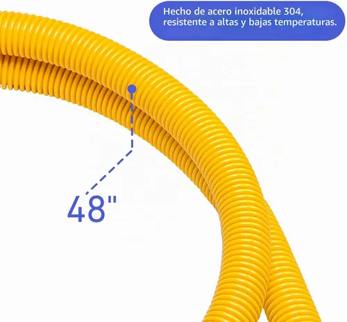 Vista 3 de Kit de línea de gas flexible de 48 pulgadas para secadora, estufa, kit de conector de electrodomésticos de gas, manguera de conector de gas