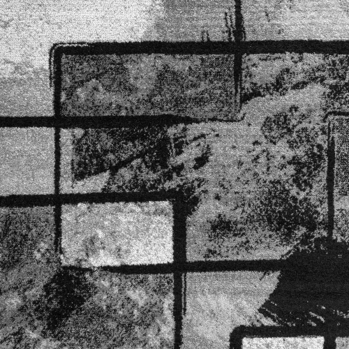 Vista 2 de Paco Home - Alfombra de área moderna con efecto de pintura abstracta, negro gris, Tamaño: 2 x 3.3 pies