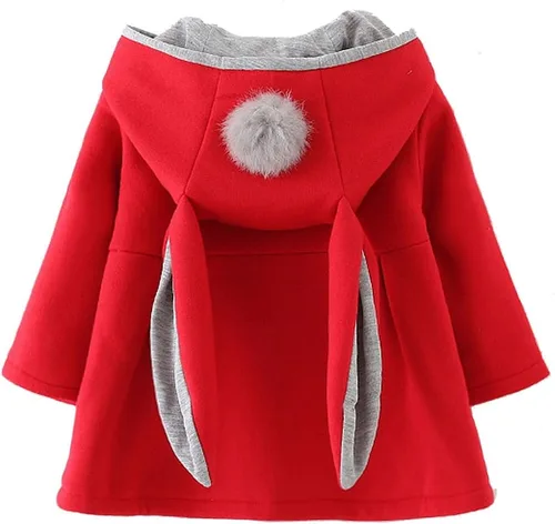 Vista 5 de Abrigo infantil con orejas en el gorro, para otoño e invierno Beige4