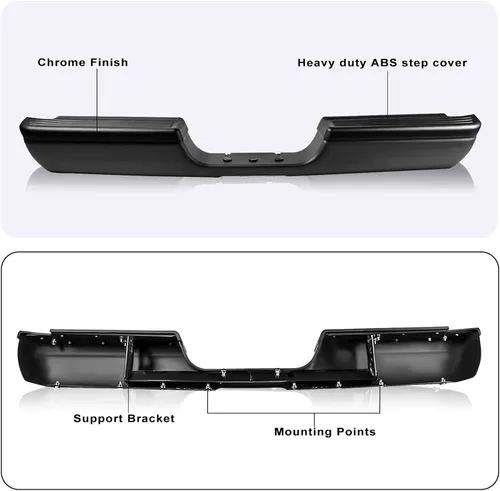 Vista 6 de SOCKIR Conjunto de parachoques trasero con revestimiento antioxidante compatible con Dodge Ram 1500 1994-2001 y Ram 2500 3500 1994-2002 modelos