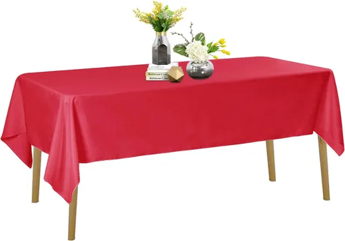 Vista 99 de Mantel de poliéster lavable de 132 pulgadas, resistente a las manchas y a las arrugas, mantel decorativo para mesa de comedor, fiestas de bufé