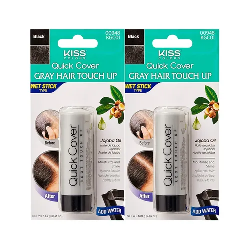 Vista 8 de RED by Kiss - Barra de retoque de raíz de cobertura rápida, resistente al agua, corrector temporal de cabello gris con cepillo para raíces y barba