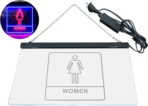 Vista 8 de ADVPRO Señal de neón LED de doble color para mujer, para inodoro, WC, 12 "x 8.5", st6s32-i1014-br