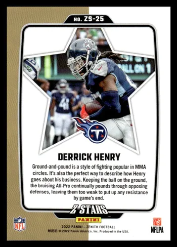 Vista 2 de 2022 Panini Zenith Z-Stars #25 Derrick Henry NM-MT Tennessee Titans Football Trading Card