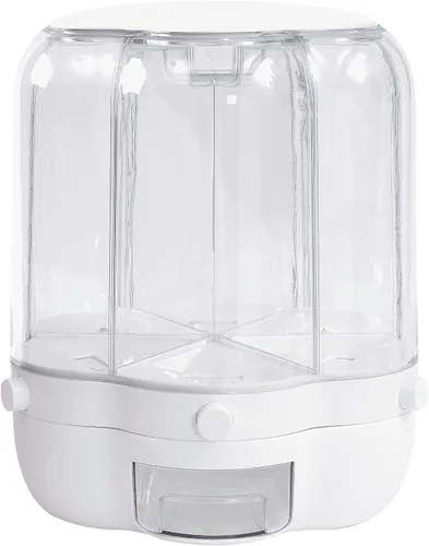 Vista 10 de Dispensador de granos para encimera, dispensador de almacenamiento de alimentos giratorio de 360°, dispensador de granos para el hogar, contenedor