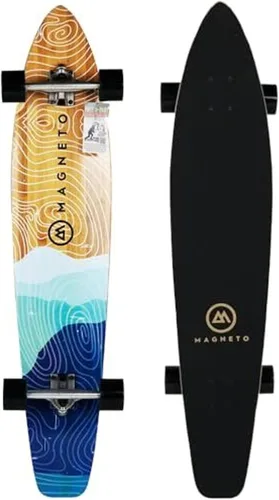 Vista 12 de Magneto 44 inch Kicktail Cruiser Longboard Skateboard Bamboo and Hard Maple Deck Made for Adults, Teens, and Kids