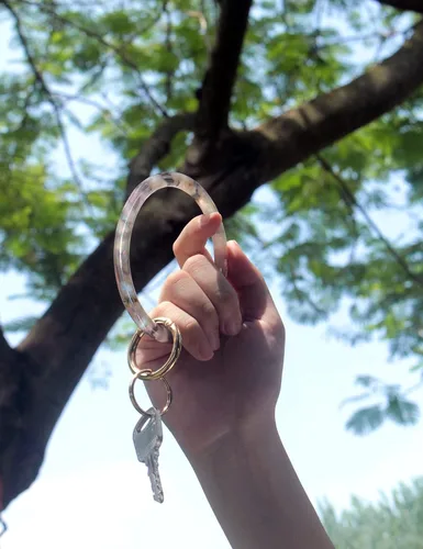 Vista 5 de Heesch Brazalete llavero pulsera llavero pulsera para mujer, llavero círculo de acetato para muñeca