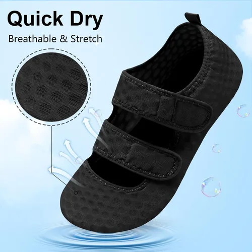 Vista 3 de BARERUN Zapatos de agua para mujeres y hombres, secado rápido, descalzos, playa, caminar, kayak, surf, yoga, sandalias ajustables anchas