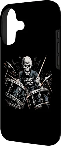 Vista 2 de Skeleton Drummer Guy Rock and Roll Band Rock On Drum Kit Case for iPhone 17