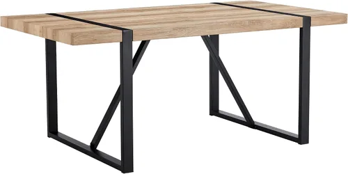 Vista 15 de Mesa de Comedor para 4-6, Mesa de Cocina de 55'', Mesas de Cocina y Comedor, Mesa de Comedor de Madera MDF con Patas de Metal para Sala de Estar