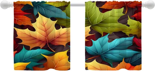 Vista 62 de Shrahala Cortinas republicanas de elefante americano para ventanas de cocina, paneles de cortina de ventana de poliéster multicapa con rayas rojas